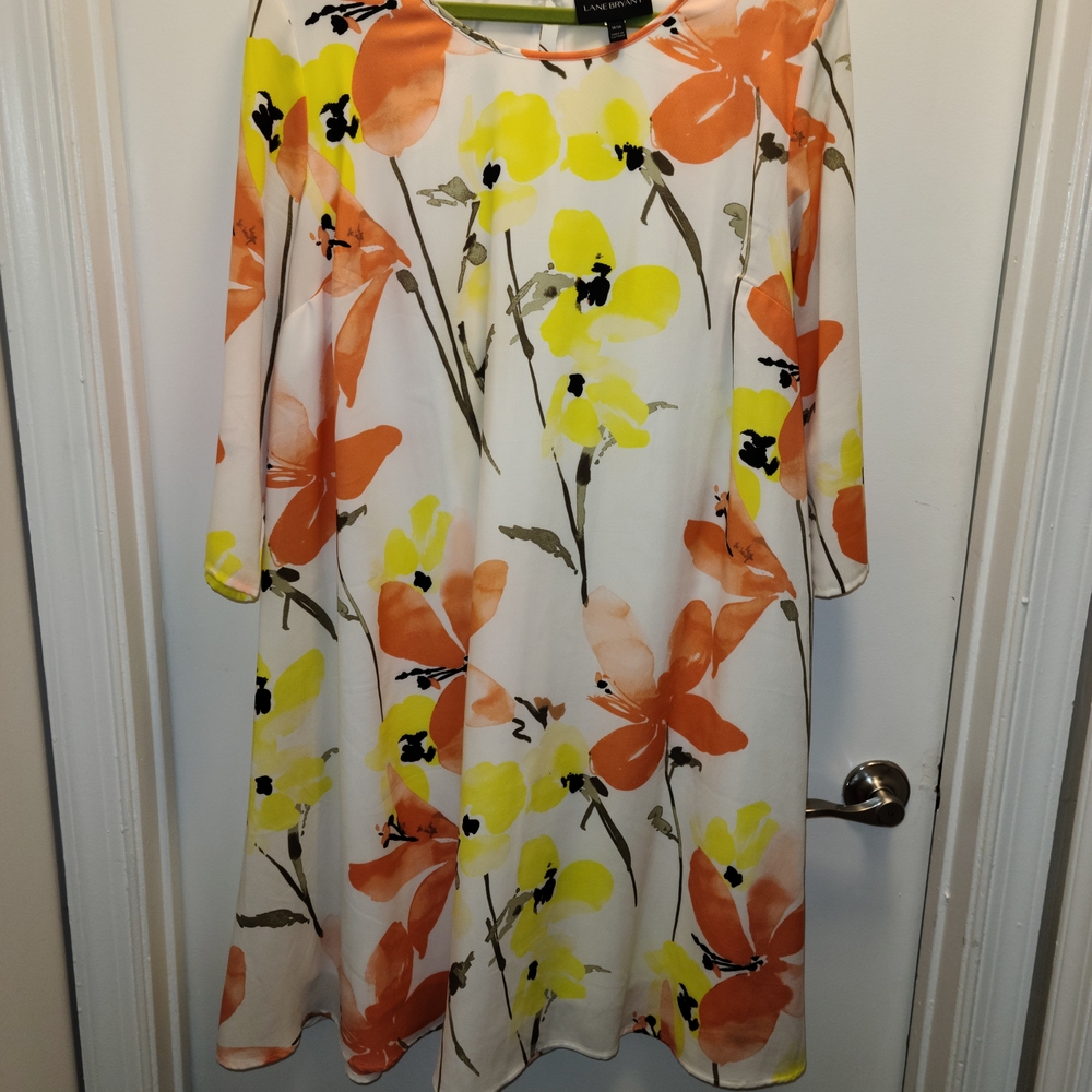 Lane Bryant Vibrant Floral Long Sleeve Dress